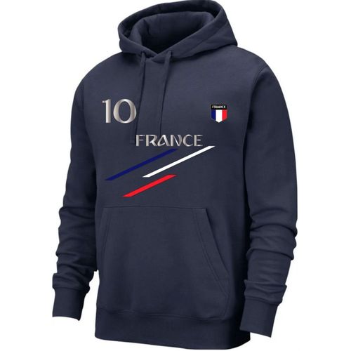 Sweat À Capuche Homme Bleu Marine – Inspiration France (Taille L,Couleur Bleu)