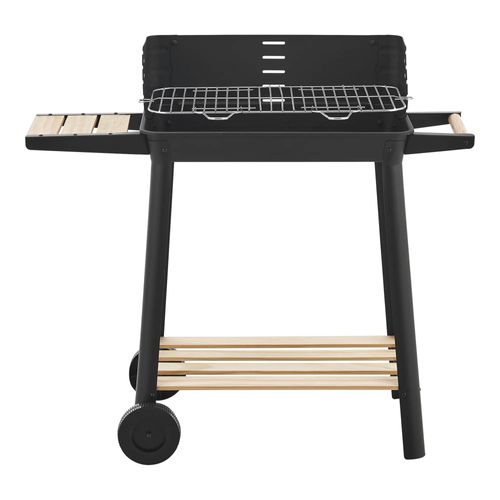 Chariot de barbecue 78 x 86 x 30 cm au charbon de bois noir naturel Helloshop26 03_0009210