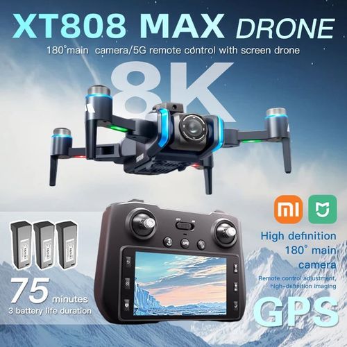 Xiaomi Drone Pro 8k Wifi Gps 2 Cameras Hd Grand Angle, Modele: 3 Batteries
