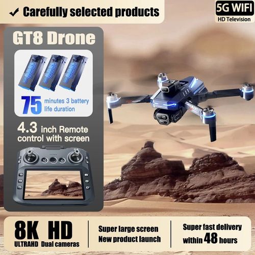 Xiaomi Drone 8k Wifi Gps 2 Cameras 8k Hd 5g Grand Angle, Modele: 3 Batteries
