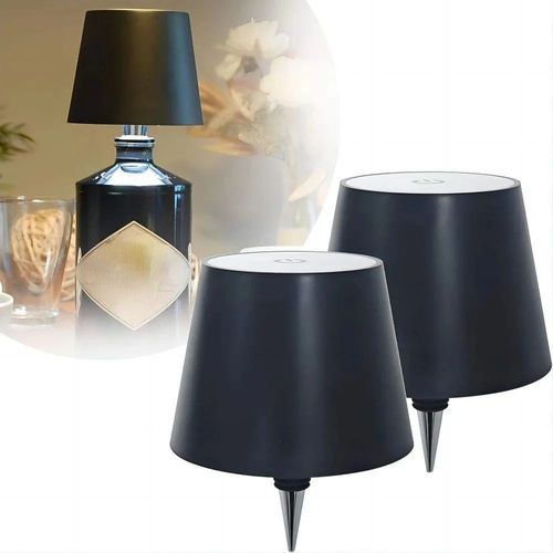 2 Lampe De Table Led Rechargeable Pour Bouteille, Couleur: Noir