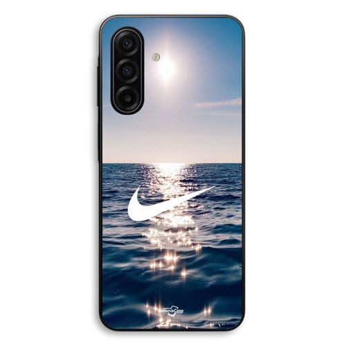 Coque Pour Samsung Galaxy A56 Nike logo blanc mer solei Maniacase