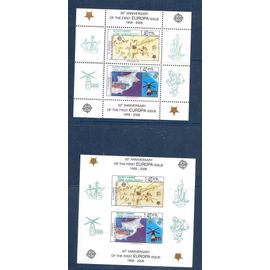 Chypre Turque Bloc Dentelé Et Non Dentelé 24 A & B Neufs ** 2006 50 Ans Europa