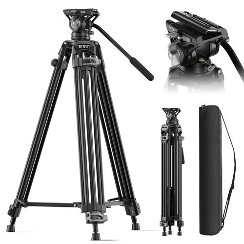 Trépied Vidéo SIRUI AVT-11 Rotule Fluide Panoramique 360°, Hauteur 185 cm, Plaque Rapide, Robuste pour Caméra, Caméscope et DSLR, Charge Maximale 10 kg