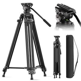 Trépied Vidéo SIRUI AVT-11 Rotule Fluide Panoramique 360°, Hauteur 185 cm, Plaque Rapide, Robuste pour Caméra, Caméscope et DSLR, Charge Maximale 10 kg