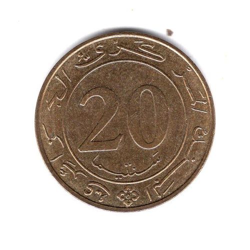 Algerie Piece De 20 Centimes 1987 Bronze Aluminium Ref Km 118