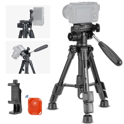 NEEWER Basic Mini trépied Bureau pour iPhone et Appareil Photo avec tête panoramique/Inclinaison à 3 Directions, trépied de Table Portable en métal&Plaque de 6,35 mm, Charge maximale 4.4lb/2kg, TP02