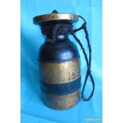 Ancien Pot/Bouteille En Bois Ghee Tibet Asie