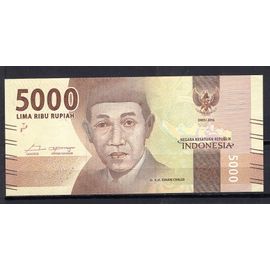 Billet De Banque Indonesie 5000 Rupiah 2016 Pick 156 Neuf Unc  Dimension 143 X 65 Mm Chaque Billet Est Livre Dans Une Pochette De Protection Transparente