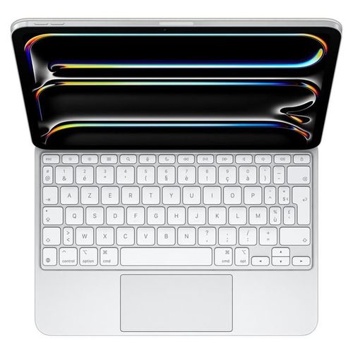Apple Magic Keyboard - Clavier et étui - avec trackpad - rétroéclairé - Apple Smart connector - AZERTY - Français - blanc - pour 11-inch iPad Pro (M4)
