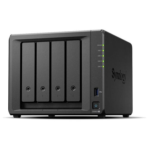 Synology Disk Station DS925+ - Serveur NAS - 4 Baies - SATA-600 / NVMe - HDD - RAID JBOD, 0, 1, 5, 6, 10 - RAM 4 Go - 2.5 Gigabit Ethernet - iSCSI support