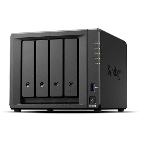 Synology Disk Station DS425+ - Serveur NAS - 4 Baies - SATA 6Gb/s - HDD - RAID JBOD, 0, 1, 5, 6, 10 - RAM 2 Go - Gigabit Ethernet / 2.5 Gigabit Ethernet - iSCSI support