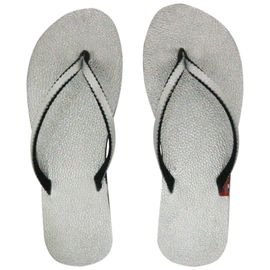 Tong En Cuir Métallisé De La Collection Bb Taille 40/41 Gris Argent