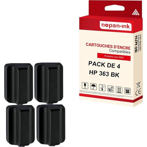 Kit 4 Cartouches Compatibles HP 363 XL - Noir + Couleurs (Cyan, Magenta, Jaune)
