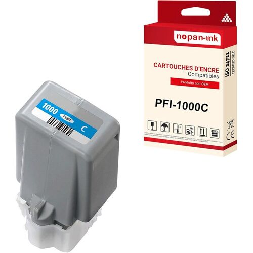 NOPAN-INK - x1 Cartouche compatible pour Canon PFI-1000 PFI-1000C Cyan 0547C001