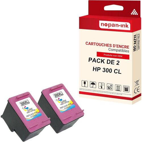 NOPAN-INK - x2 Cartouche compatible pour HP 300CL XL 300CLXL Cyan + Magenta + Jaune CC644EE