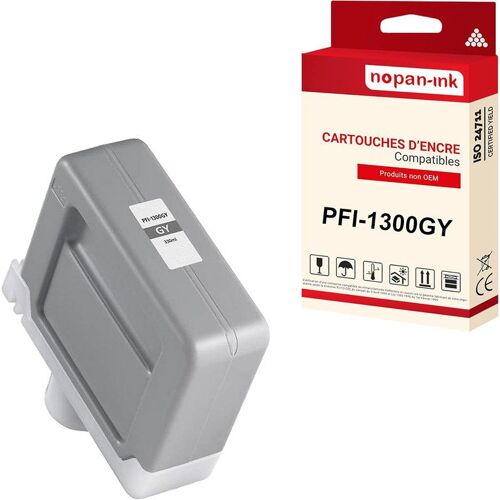NOPAN-INK - x1 Cartouche compatible pour Canon PFI1300 PFI-1300GY Gris 0817C001