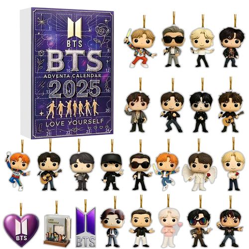 Boîte Surprise BTS - Coffret Calendrier de l'Avent 24 Pièces Cadeaux Collectibles Fans