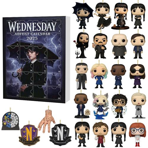 Calendrier de l'Avent Wednesday - 24 Pièces Cadeaux Mystère