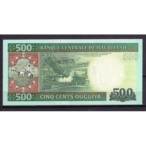 Billet De Banque Mauritanie 500 Ouguiya 2013 Pick 18 Neuf Unc Dimension 138 X 65 Mm