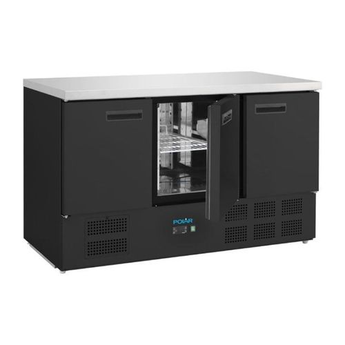 Table réfrigérée positive 3 portes, noire - 400 L GN 1/1, 235 W - MONO