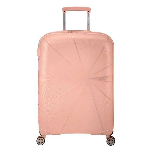 American Tourister Valise rose pour femme et homme - Starvibe Spinner 67 / 24 EXP TSA M Peach 270790