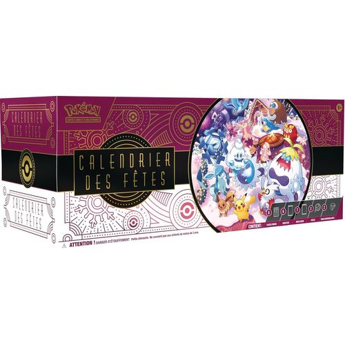 Calendrier de l'Avent Pokémon Fêtes 2025 ¿ 8 Cartes Promo Brillantes, 6 Boosters &amp Packs Loisir ¿ Coffret Cadeau