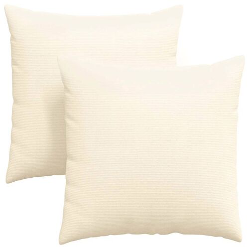 vidaXL Coussins de canapé 2 pcs Crème 80 x 80 cm