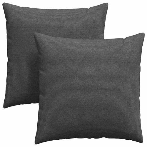 vidaXL Coussins de canapé 2 pcs Gris foncé 80 x 80 cm