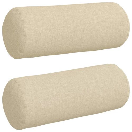 Vidaxl Coussins D'accent 2 Pcs Crème Ø 15 X 40 Cm Tissu