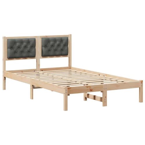 Vidaxl Cadre De Lit Avec Tête De Lit Gris Foncé 120 X 190 Cm Tissu