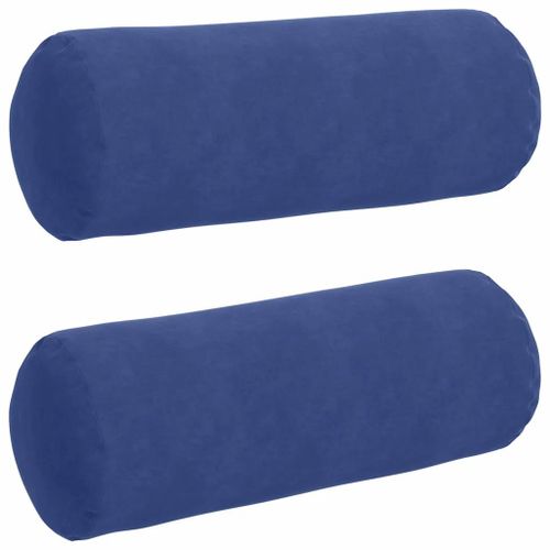 Vidaxl Coussins D'accent 2 Pcs Bleu Police Ø 25 X 70 Cm