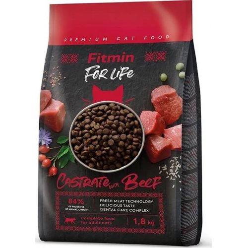 Croquettes Pour Chat - Fitmin - Pour La Vie - B?Uf - 1,8 Kg - Adultes Castrés