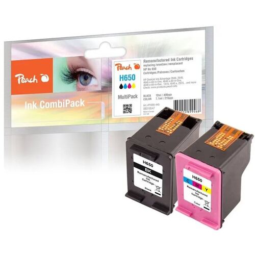 Pack cartouches d'encre - Peach - PI300-445 - Compatible HP No. 650 - 2 cartouches - 705 pages