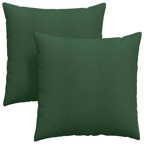 Vidaxl Coussins De Canapé 2 Pcs Vert Foncé 80 X 80 Cm