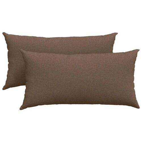 vidaXL Coussins de canapé Marron tissu