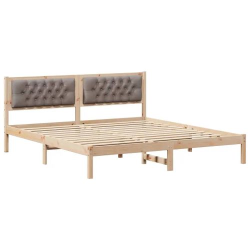 Vidaxl Cadre De Lit Avec Tête De Lit Taupe 160 X 200 Cm Tissu