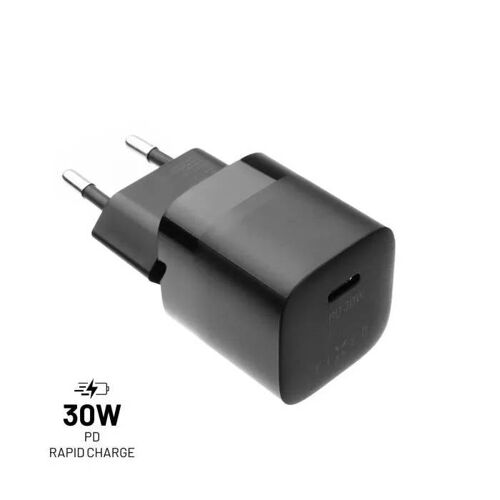 Chargeur Réseau Fixed Mini Avec Sortie Usb-C Et Support Pd, 30w, Noir