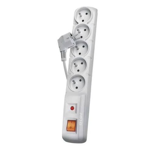 Prise multiple - Emos - P53873 - 5 sorties CA - 10 A - 1,5 m - Gris