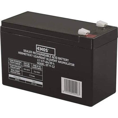 Emos Batterie 12v/9ah 12 V Batterie De Rechange Plomb-Acide / 9 Ah Sans Aucun Entretien Nécessaire