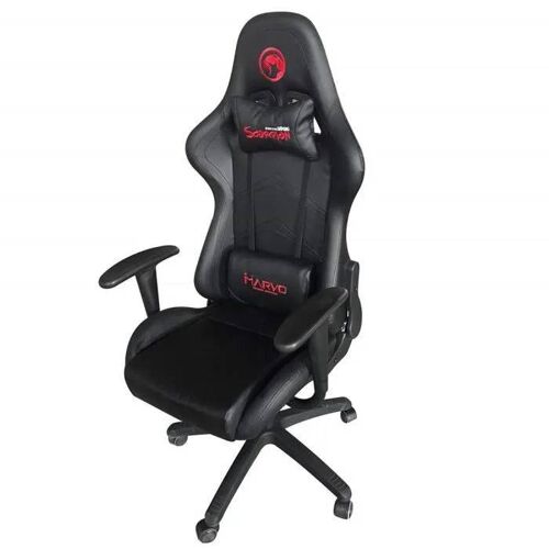 Marvo Chaise De Gaming Professionnelle Idéale Pour Toutes Les Sessions De Jeu - Réglable Et Amovible/Dos/Nuque Noir - Ch-106bk