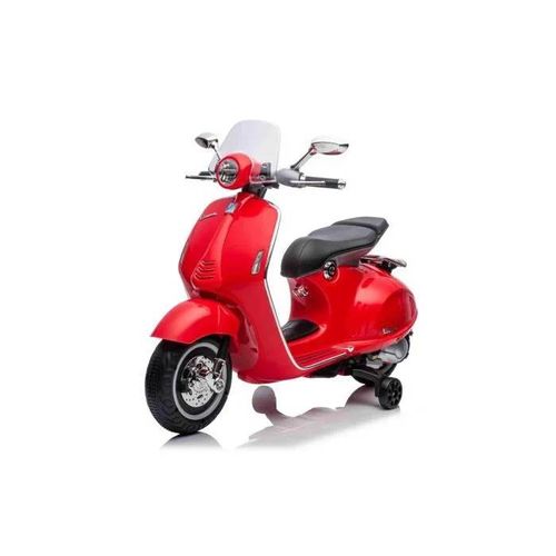 Scooter Électrique Porteur Vespa 946 Avec Marche Arrière, Rouge, Autorisé, Roues Auxiliaires, 2 X Batterie 6v, 2x Moteurs 30w, Siège