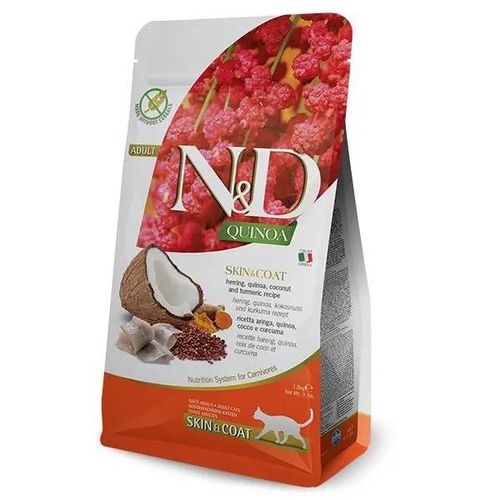 Croquettes Pour Chat - N&d Quinoa Skin & Coat - Hareng - 1.5 Kg - Adulte Moyen