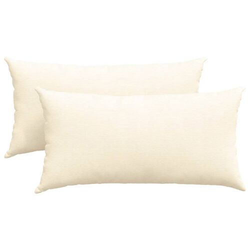 vidaXL Coussins de canapé 2 pcs Crème 80 x 40 cm