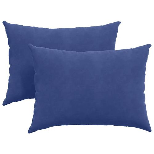 Vidaxl Coussins De Canapé 2 Pcs Bleu Police 70 X 50 Cm