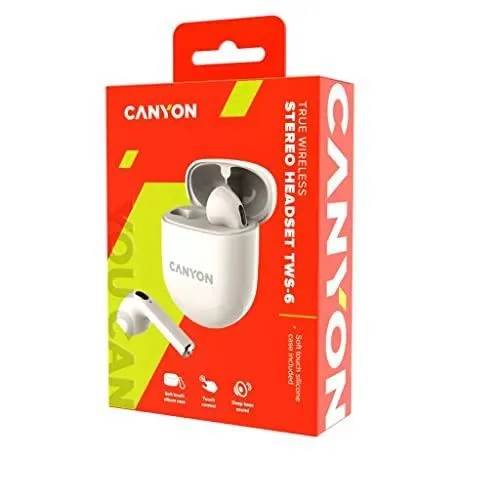 Casque Bluetooth - CANYON - TWS-6 - Beige - Intra-auriculaire - BT 5.3 sans fil