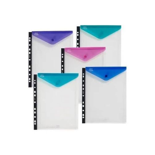 Snopake Polyfile Hc Valisette Extensible A4 Pour 150 Feuilles Clear With Green Flap, Clear With Pink Flap, Clear With Blue Flap,¿