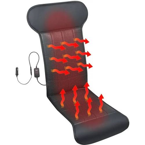 Housse De Siège Chauffante - Compass - Strick - 12v - Cuir Synthétique - Universelle - Lavable