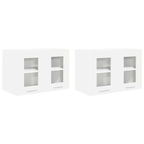 vidaXL Armoire suspendue avec étagère Riga 2 pcs Blanc 60 x 31 x 40 cm