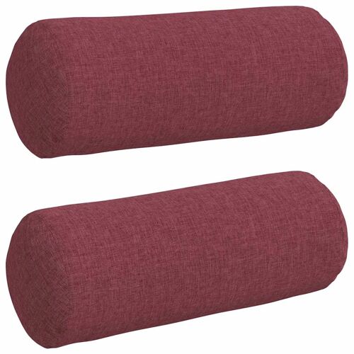 Vidaxl Coussins D'accent 2 Pcs Bordeaux Ø 15 X 40 Cm Tissu